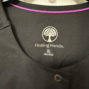 Healing Hands Black Scrub Top XL